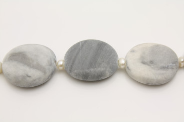 Preview: Armband schlicht, grau mit Kiesel