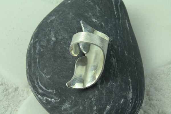 Silberring Wal-Schwanzflosse