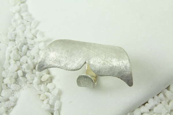 Silberring Wal-Schwanzflosse