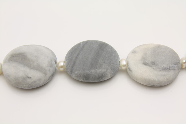 Armband schlicht, grau mit Kiesel